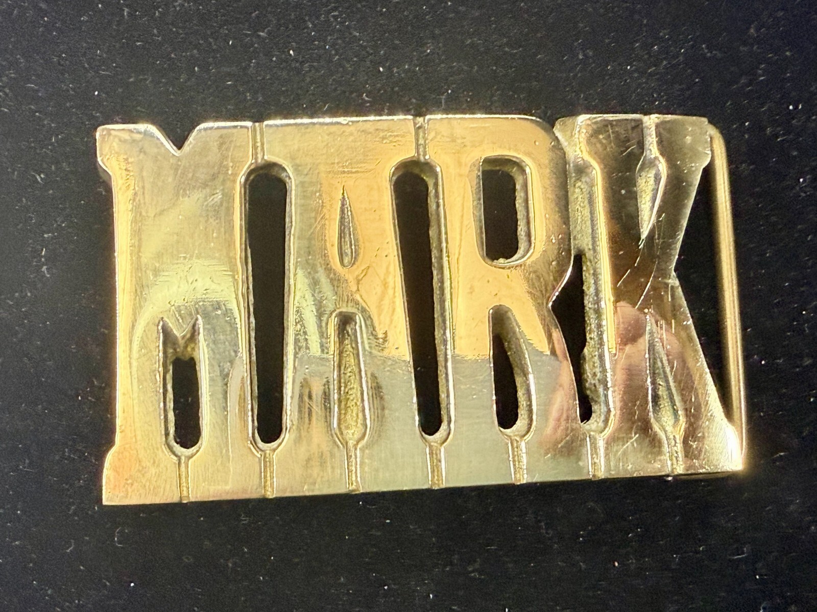 Custom Name MARK Block Letter Solid Brass Vintage… - image 16