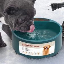 Dog Heated Water Bowl for Outdoor No Freeze Water Bowl Feeder Cats Water Heater