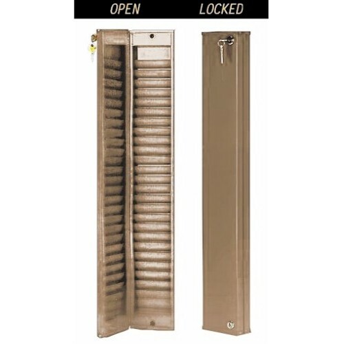 50 Pocket, Locking Security Swipe ID Card Badge Rack, Model Custom50