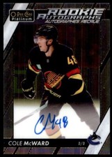 2023-24 O-PEE-CHEE PLATINUM ROOKIE AUTO COLE MCWARD VANCOUVER CANUCKS #R-CM