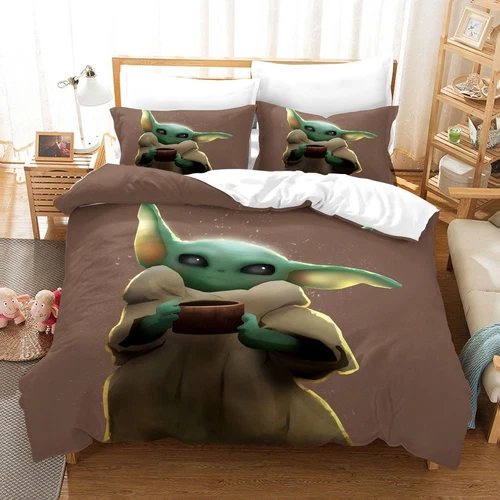 Yoda Bettwäsche Set Bettbezug Kissenbezug 135x200 200x200 220x240 Mandalorian DE - Bild 11 von 22