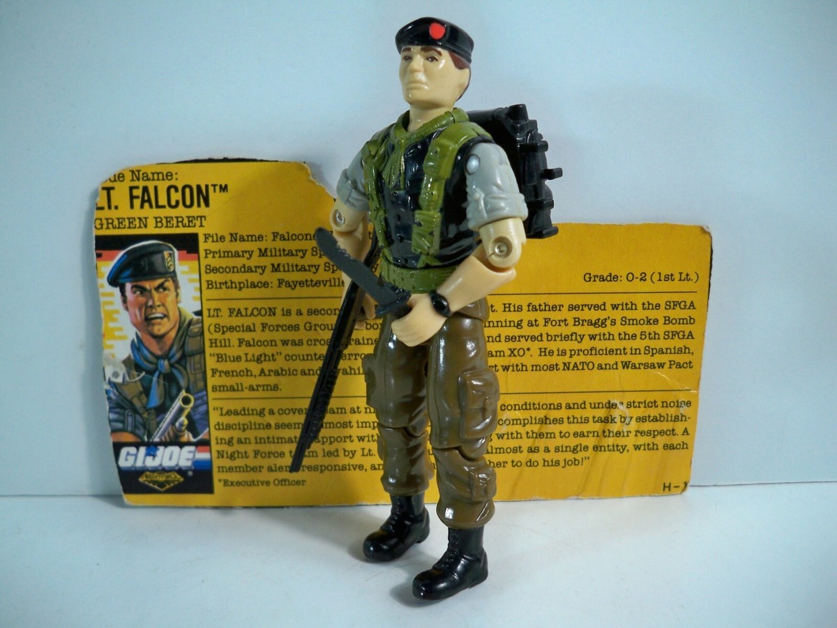 K22i72511 FALCON NIGHT FORCE W/ FILE CARD 1988 GI JOE 90% COMPLETE