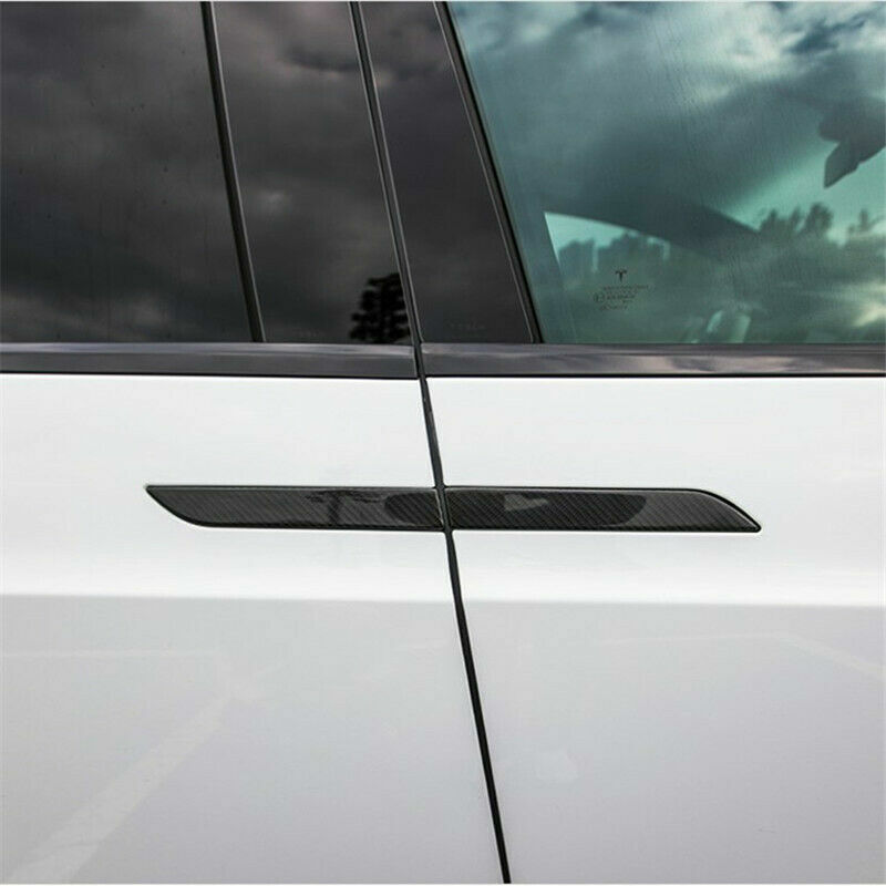 Bright Carbon Fiber Style Car Door Handle Cover Protector for Tesla Model X 2020