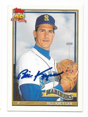 BILL KRUEGER 1991 TOPPS TRADED AUTOGRAPHED SIGNED # 70T SEATTLE