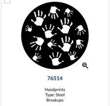 Rosco Lighting Gobos, 1 NEW, 2 USED, "Hands", Silver. Metal, Great on stage 