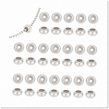 50pcs High Quality Stainless Steel Rondelle Stopper Beads - DIY Jewelry Making w