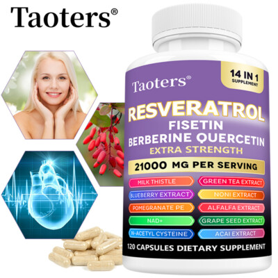 Resveratrol 14 IN 1 Supplement For Supports Brain, Heart And Blood Circulation