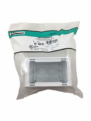 Panduit Outlet Box - 2-piece Quick Snap, Adhesive Backing - JB1FSDWH-A 
