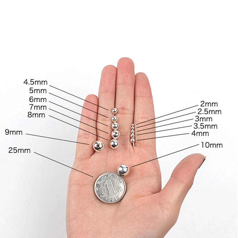 30PCS Argento Perline Lega Rotondo Perline Distanziatrice per Gioielli Fai da Te - Immagine 4 di 4