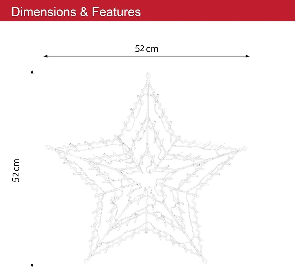 Xmas Snowflake Star Window Hanging Wall Fairy Light Christmas Silhouette Lights - Image 3 of 4