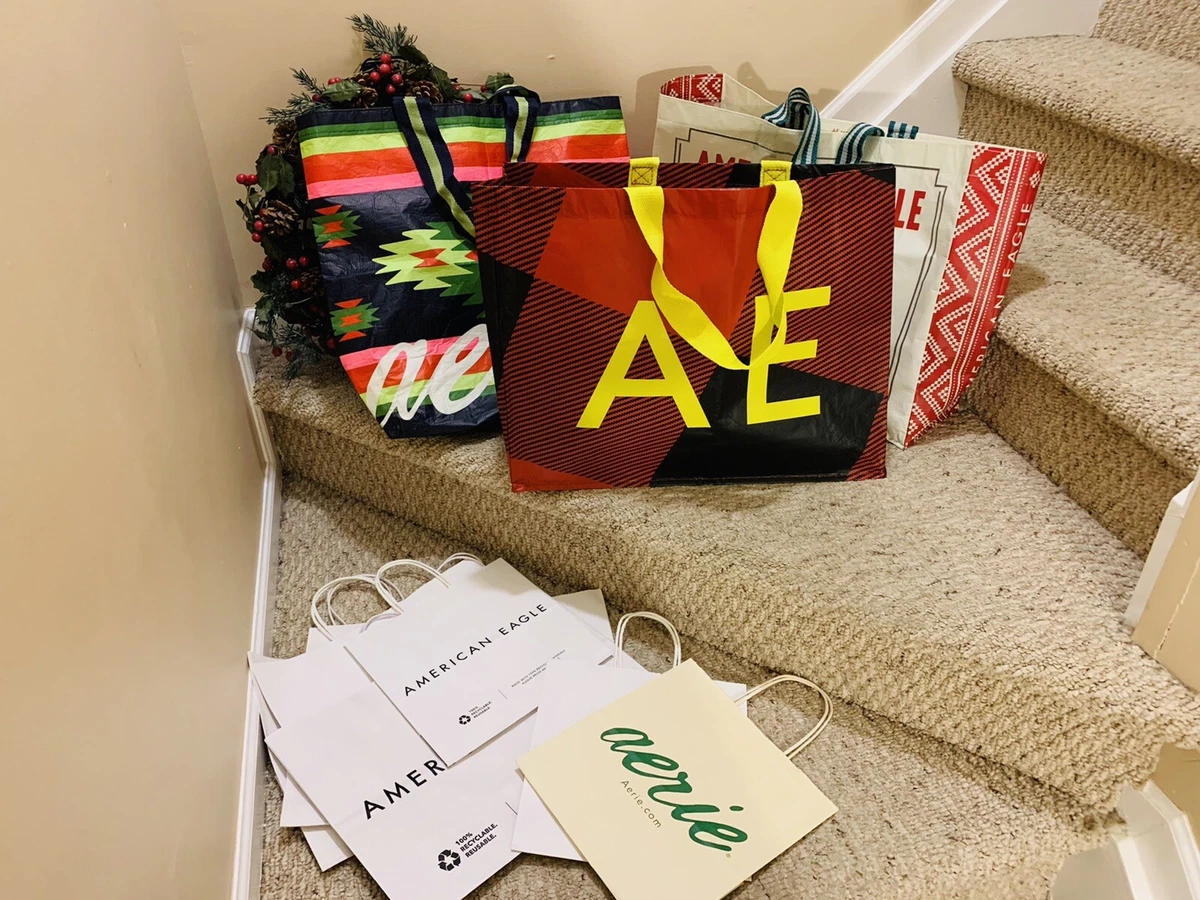 Lot American Eagle AE Aerie Reusable Shopping Tote Bag Carry 2021