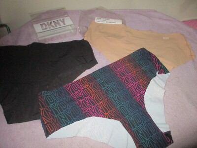 DKNY 6 teiliges set pantys schwarz beige pink bunt nahtlos gr L neu