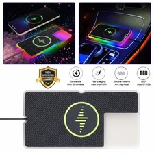 15W Car Wireless Charger Fast Charging Pad Mat with Light For Samsung iPhone