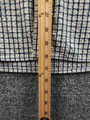 Orvis Seersucker Fishing Shirt Double Pockets Blue Check Polyester Nylon Soft XL - Picture 14 of 22