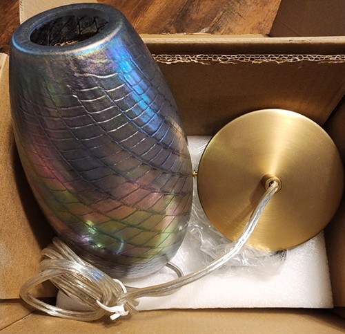 Glass Pendant Lights Kitchen Island, Handcrafted Blown Art - Picture 3 of 4