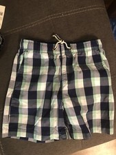 Youth Kids Crown  Ivy Size 7 Adjustable Waist Plaid Summer Swim Suit Shorts