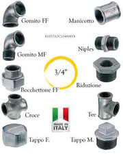 RACCORDERIA ZINCATA DA 3/4 RACCORDO ZINCATO RACCORDI IDRAULICI ZINCATI ACQUA/GAS