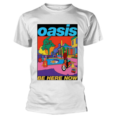 Oasis 'Be Here Now Illustration' (Weiß) T-Shirt - NEU & OFFIZIELL!