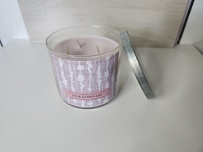 Bath & Body Works White Barn Pink Lemonade 3 Wick (14.5 oz) 