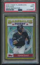 Isan Diaz 2020 Topps Finest Flashbacks Gold Refractor RC 48/50 PSA 9 MINT