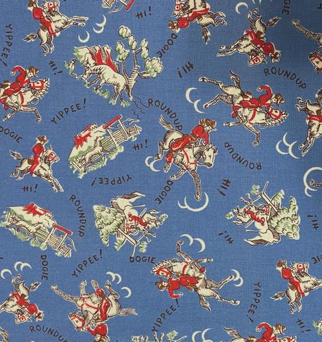 MODA Cotton Fabric Yardage Western Cowboy Horses Ranch 43" x 2.88 Yd Vtg 90s - Picture 21 of 23
