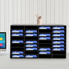 Desktop Literature Organizer 36 Compartments File Holder 24in H Office Mailbox