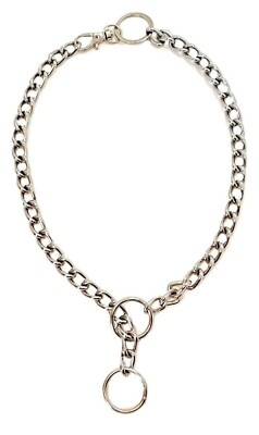 Choker Collar Sub Necklace Kink 22'' Double O Ring Neck Stainless Steel Clasped