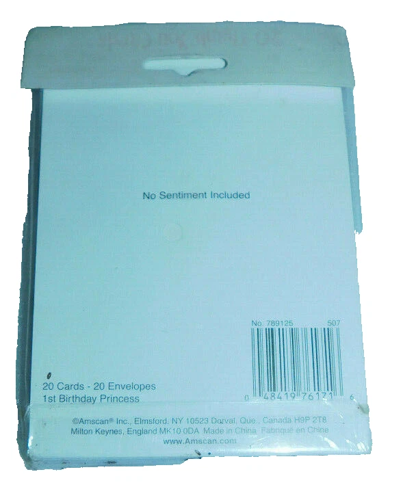 1er Primer Cumpleaños Princesa 20 Tarjetas de Agradecimiento Sobres Amscan Tiara Fiesta Rosa Foto 2 de 2