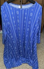 Honey and Lace Blue Tribal Dress XL