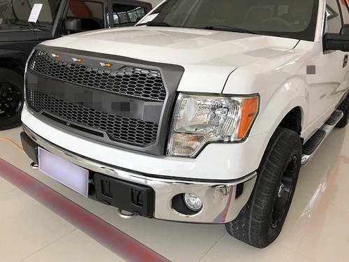 Parrilla de malla de parachoques delantera negra con luz LED para F150 2009-2014 - Imagen 9 de 12