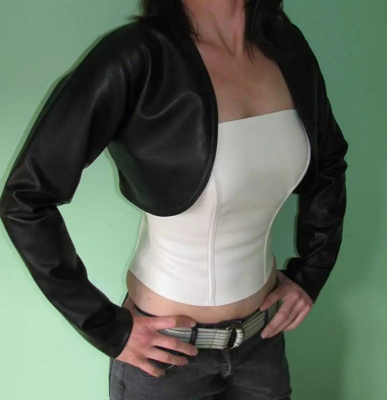 FAKE LEATHER BOLERO