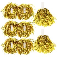 12 Pcs Competition Flower Handle Cheerleader Cheerleading Pompoms