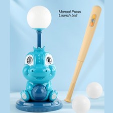 Kids Baseball Ball Toy Set Adjustable Distance Dinosaur Shape Base Retractabl UK