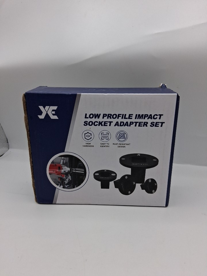 Socket Adapter Set, 4PC Low Profile Impact Ratchet Adapter Kit for Tight Spaces 