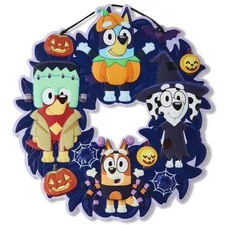 Bluey Halloween Wreath – 15″ Door/Wall Decoration, Multicolor by Ruz