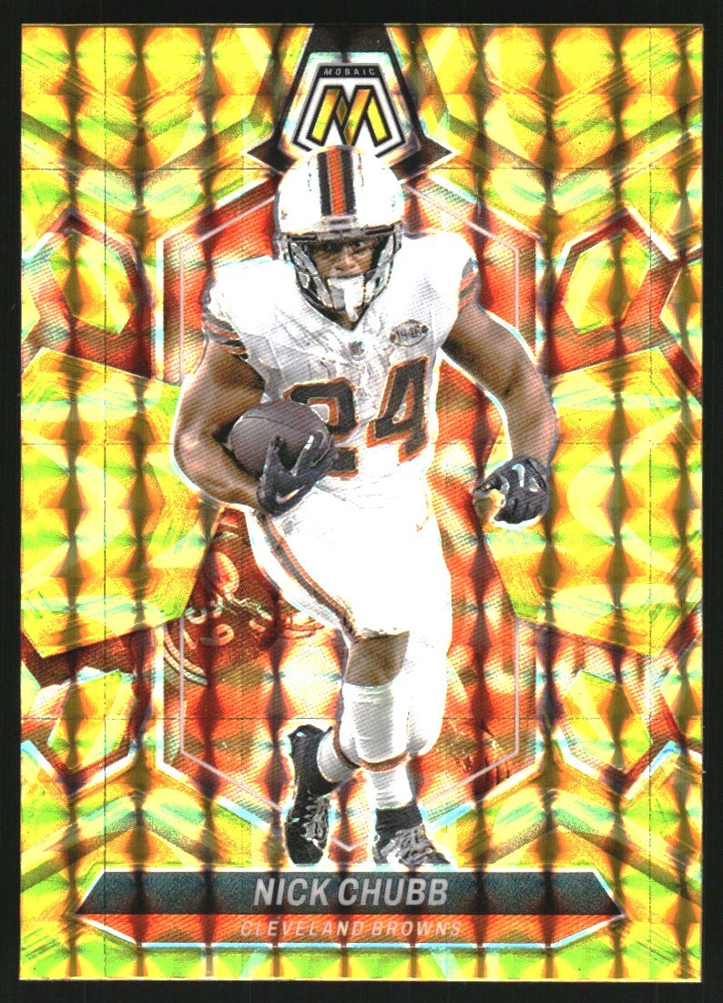 2024 Panini Mosaic Mosaic Reactive Yellow #51 Nick Chubb - FB