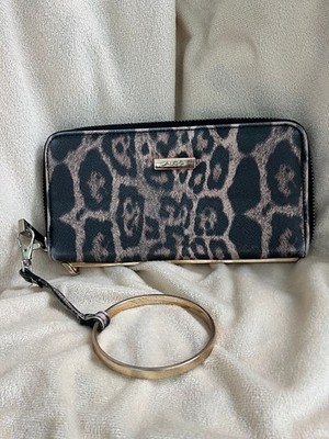  ALDO  Leopard Zip Around Wristlet Wallet 