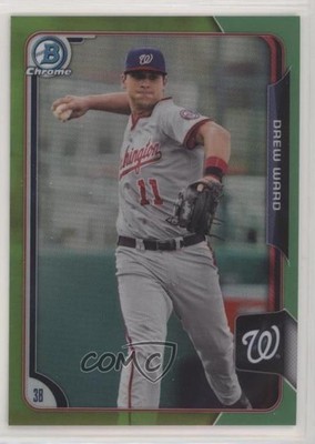 2015 Bowman Chrome Prospects Green Refractor 28/99 Drew Ward #BCP69 0q3