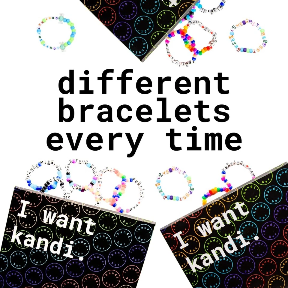 KANDI BAR Good Vibes Rave Bracelets 13-Piece Collection, Festival Jewelry, EDM - Image 3 of 4