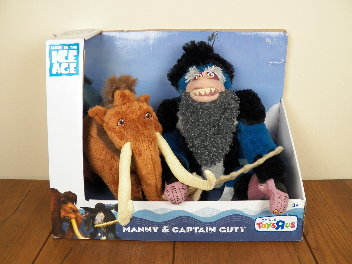 Ice Age 4 Manny the Mammoth AND Captain Gutt Stuffed Plush Animal