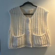 Cream, chunky knit vest for Women  s Size M