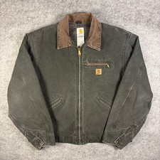Vintage Carhartt J97 MOS Detroit Jacket Moss Green Blanket Lined Mens XL Reg