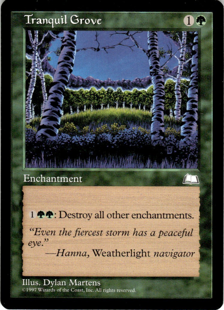 1997 Weatherlight Magic The Gathering Tranquil Grove LP