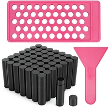 LotFancy Lip Balm Tubes with Filling Tray and Spatula, 50Pcs 4.5ml Black 