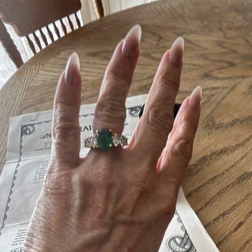 Natural 3.46ct Zambian Emerald 2.17ct Diamond Ring 18K Gold Vintage Appraisal