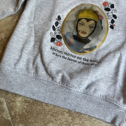 Disney Princess Kids Girls Snow White Evil Queen Ruffle Sleeve Sweatshirt Gray M - Picture 5 of 6