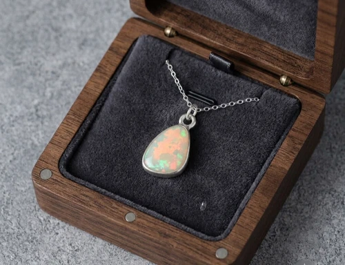 Natural Ethiopian Fire Opal Pendant Handmade Sterling Silver Rough Jewelry image 2