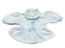 Vintage 90s McKids Girls Sweater Top Size 6-9 mo White Blue Polka Dot
