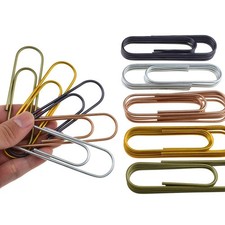 HAHIYO Paperclips 4" 100mm Extra Large Paper Clips Sturdy Bright Assorted C...