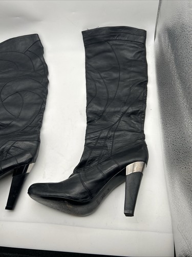 Botas Aldo para mujer EE. UU. 8,5 (41) de cuero negro con tacón sobre la rodilla - Imagen 1 de 6